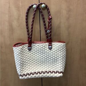 Brighton Woven Straw and Leather Tote